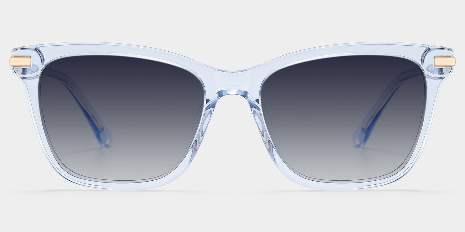Eliot Clear Blue Rectangle Polarized Sunglasses for Driving | ZEELOOL0