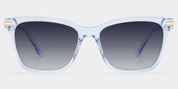 Eliot Clear Blue Rectangle Glasses0