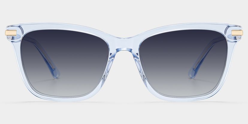 Eliot Clear Blue Rectangle Sunglasses