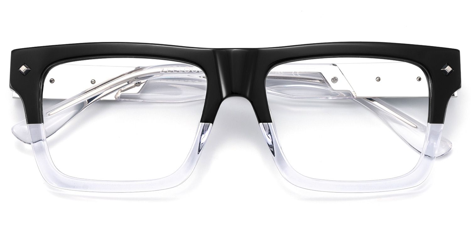 Trent Eyeglasses in Rectangle Black Clear Frame | Zeelool2