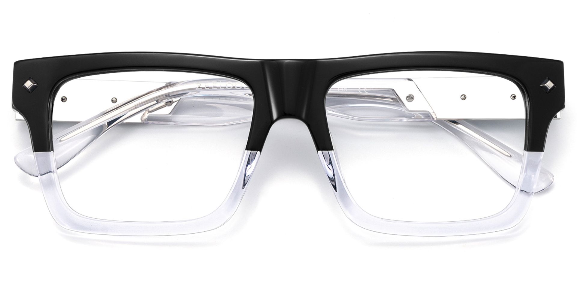 Trent Eyeglasses in Rectangle Black Clear Frame | Zeelool2