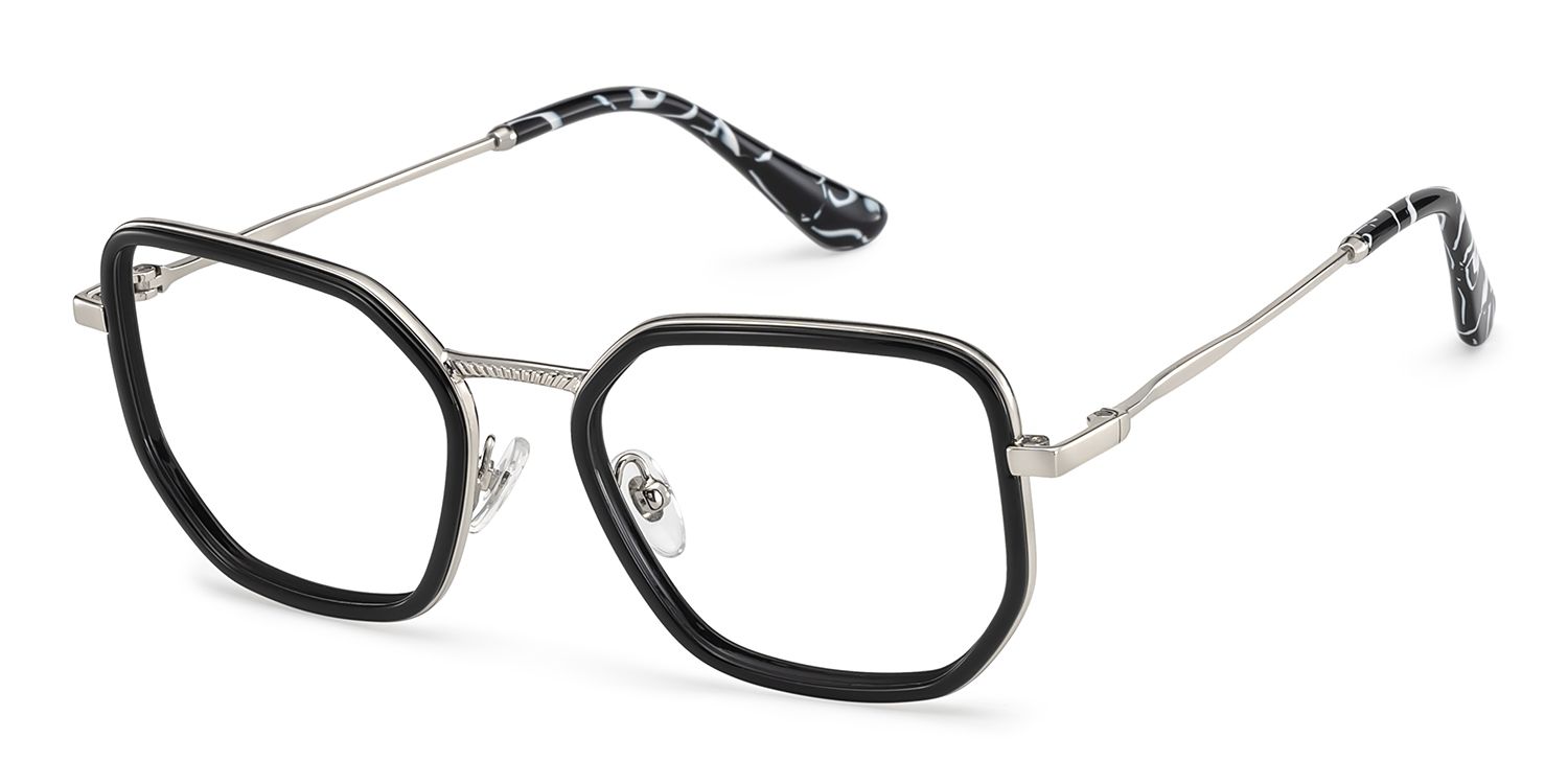 Levi Eyeglasses in Geometric Black Frame | Zeelool3