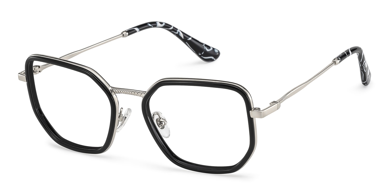 Levi Eyeglasses in Geometric Black Frame | Zeelool3
