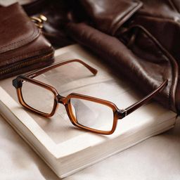 Danielle Brown Rectangle Glasses0