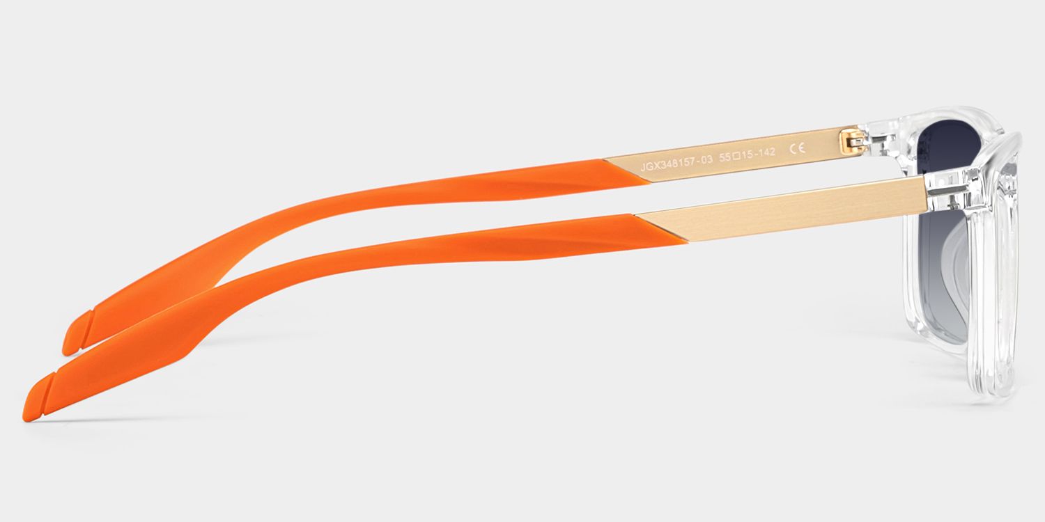 Active Rectangle Clear Orange Frame Sunglasses Online Sale | ZEELOOL3
