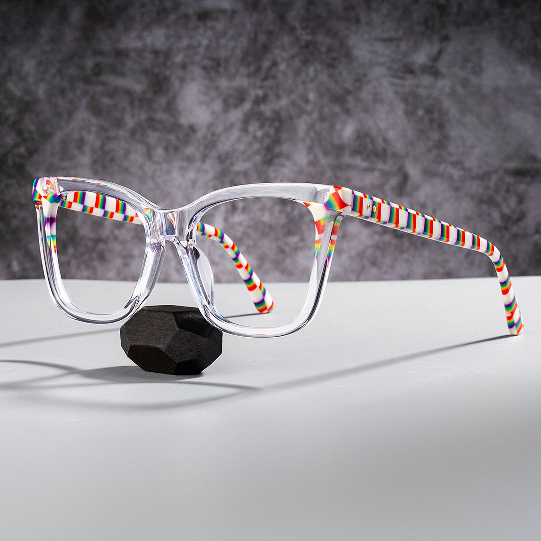 Square Clear Acetate Frame Eyeglasses | Zeelool0