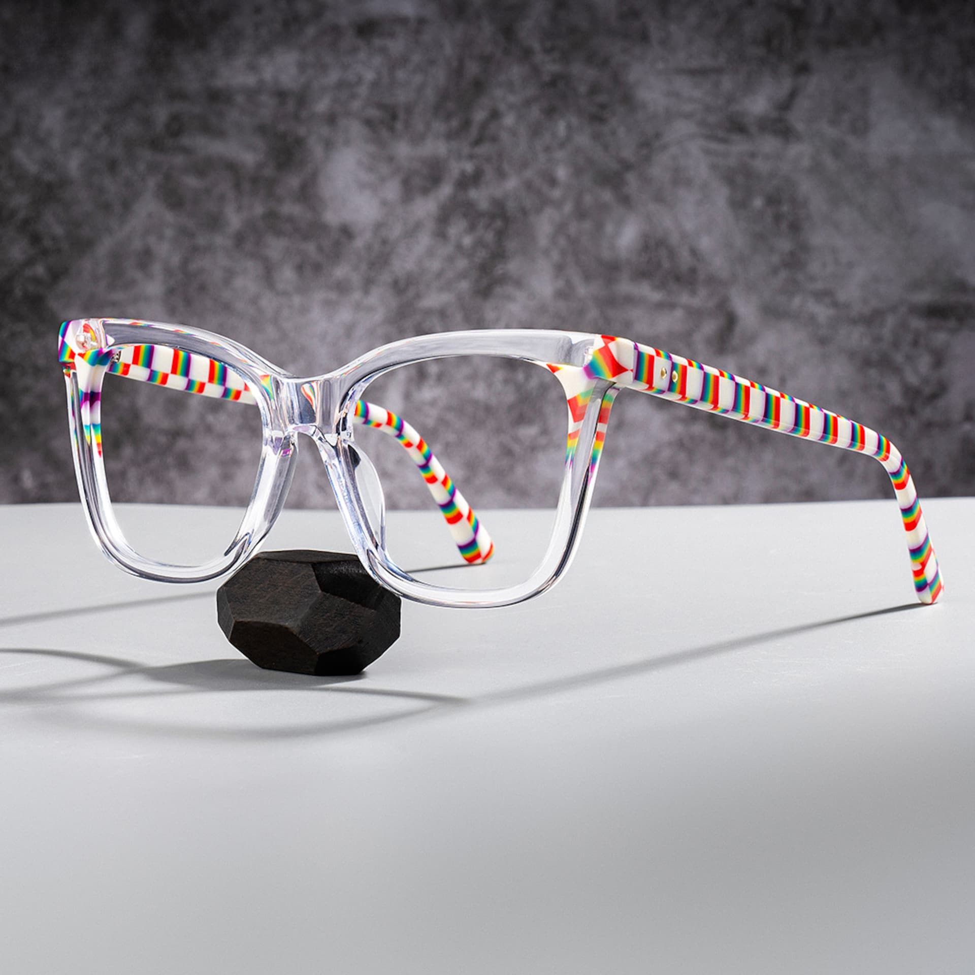 Square Clear Acetate Frame Eyeglasses | Zeelool0