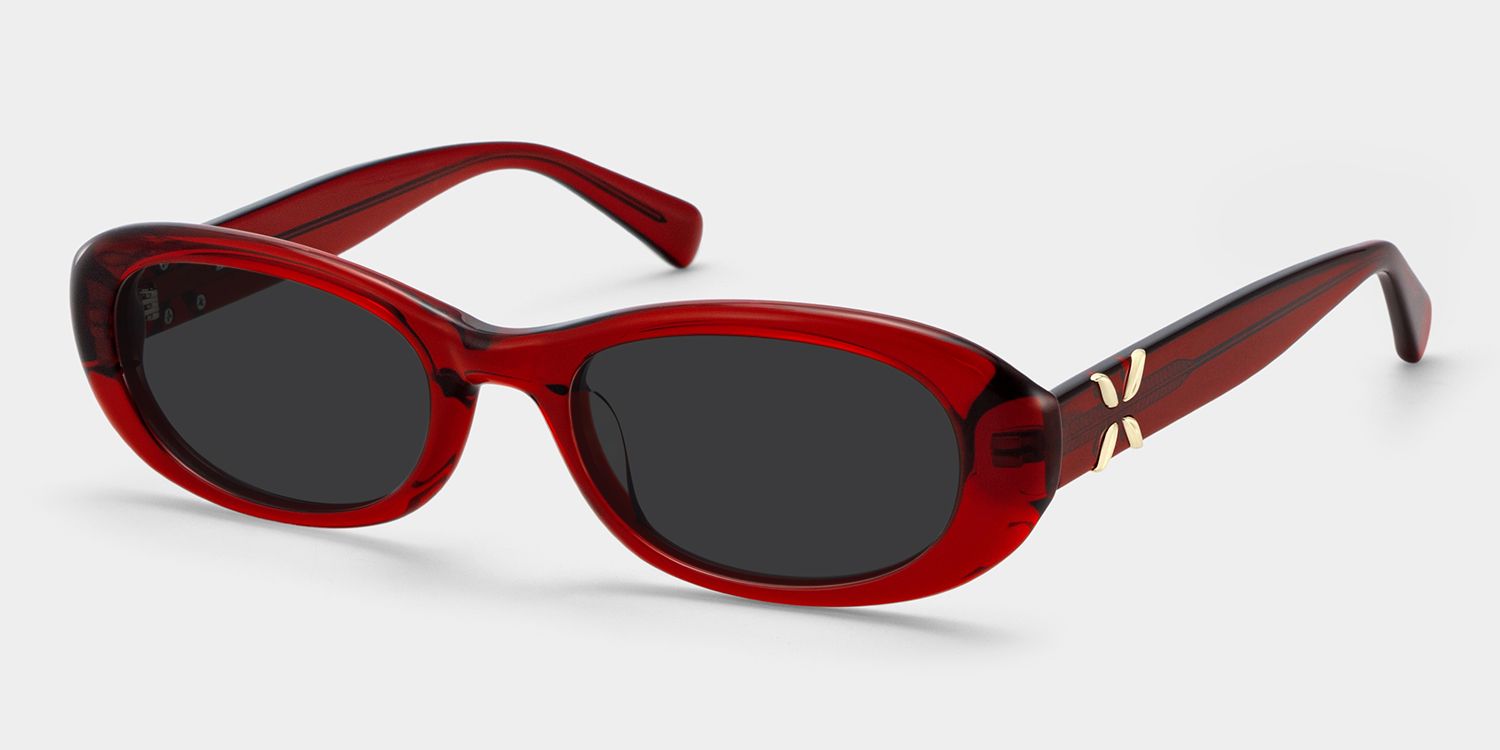 Catherine Red Oval Frame Glasses Online Sale | ZEELOOL2