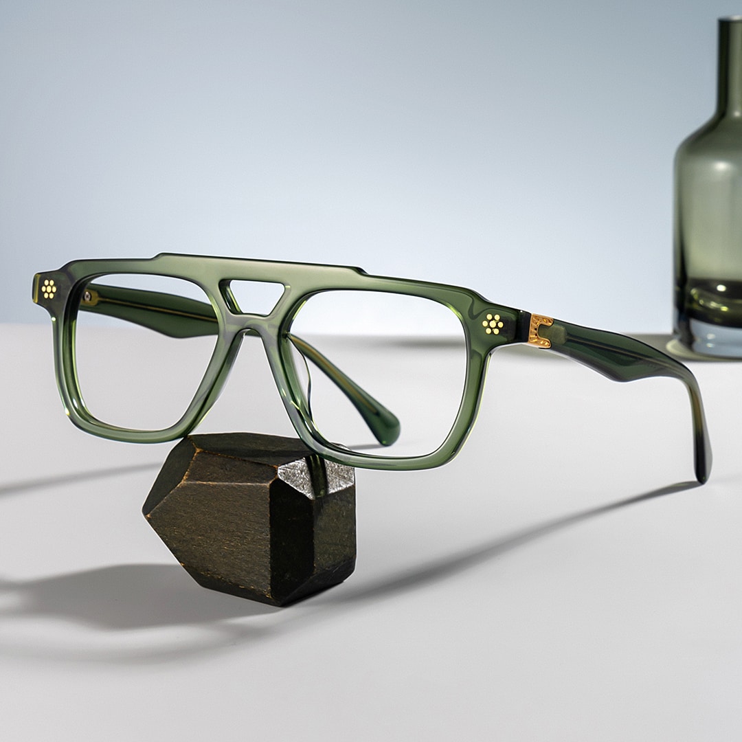 Mercurio Eyeglasses in Aviator Green Frame | Zeelool0