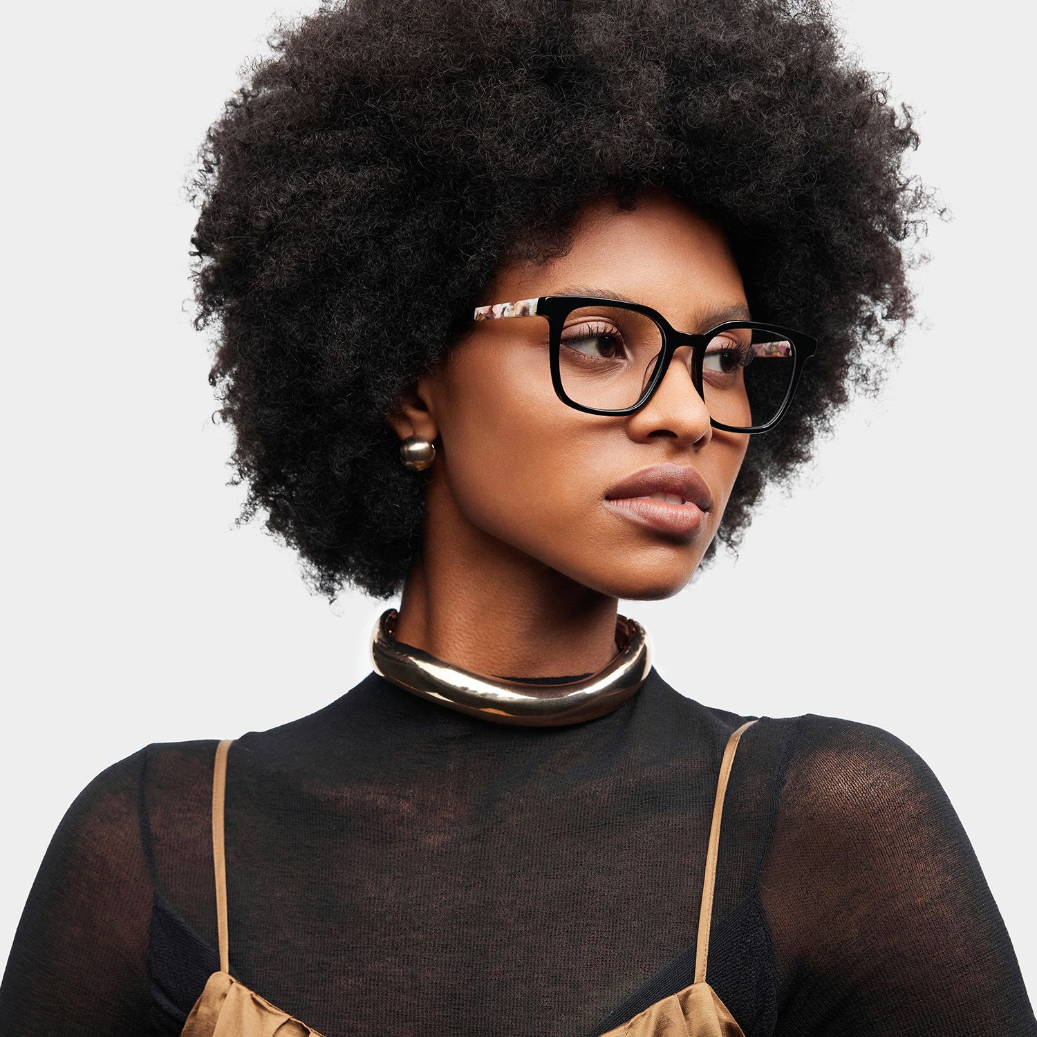 Freya Black Frame Glasses with Square Frame Online | ZEELOOL1