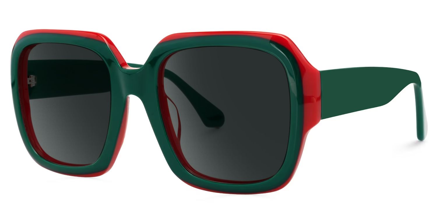 Square Katty Green Sunglasses on sale -Zeelool Glasses1