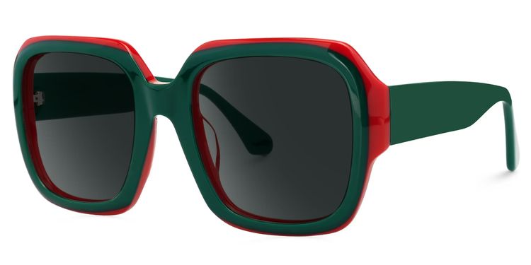 Katty Square Green Glasses