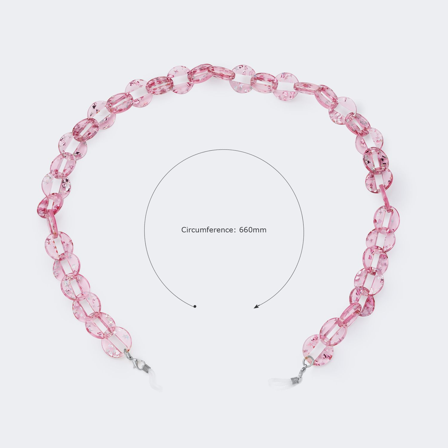 Pink Round Glasses Chain -Sunglasses Transparent Chain2