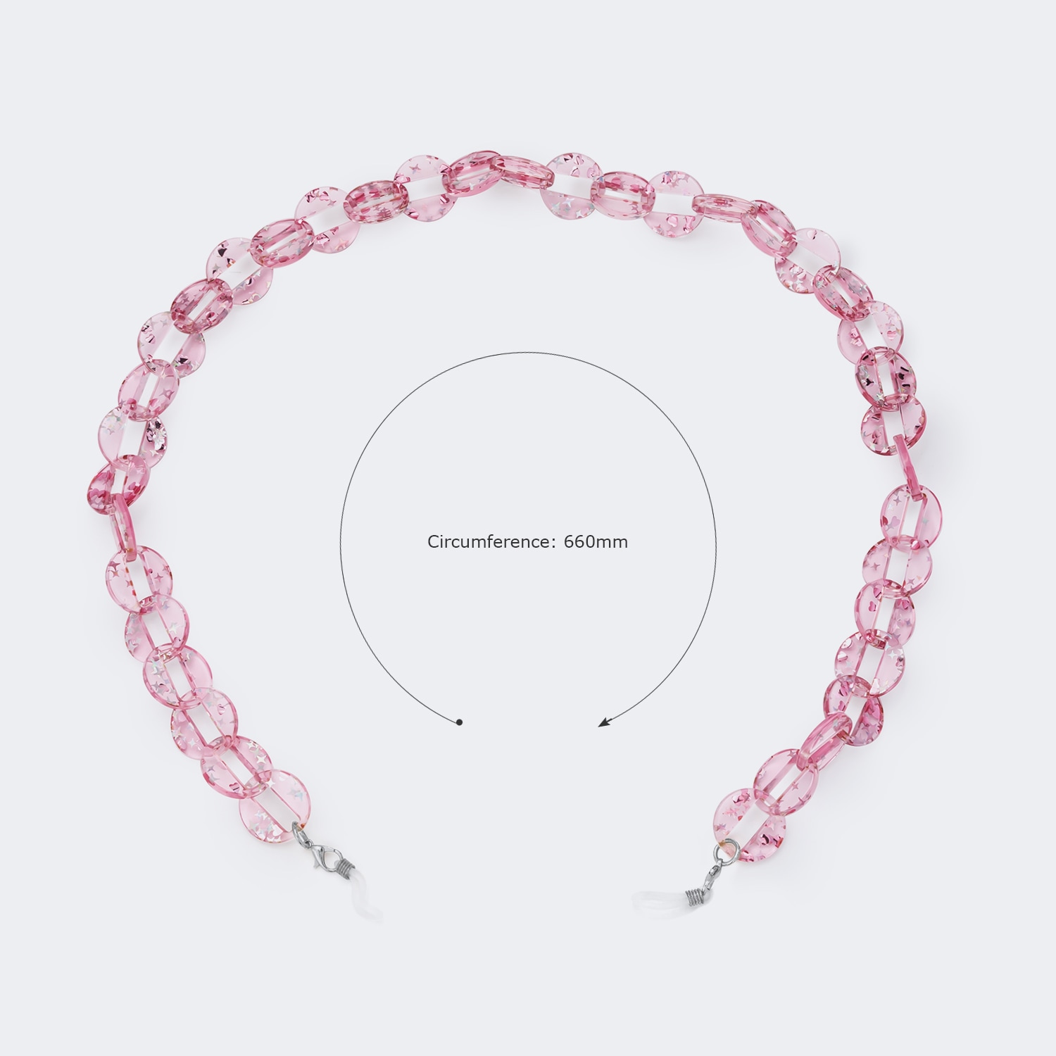 Pink Round Glitter Eyeglasses Chains2