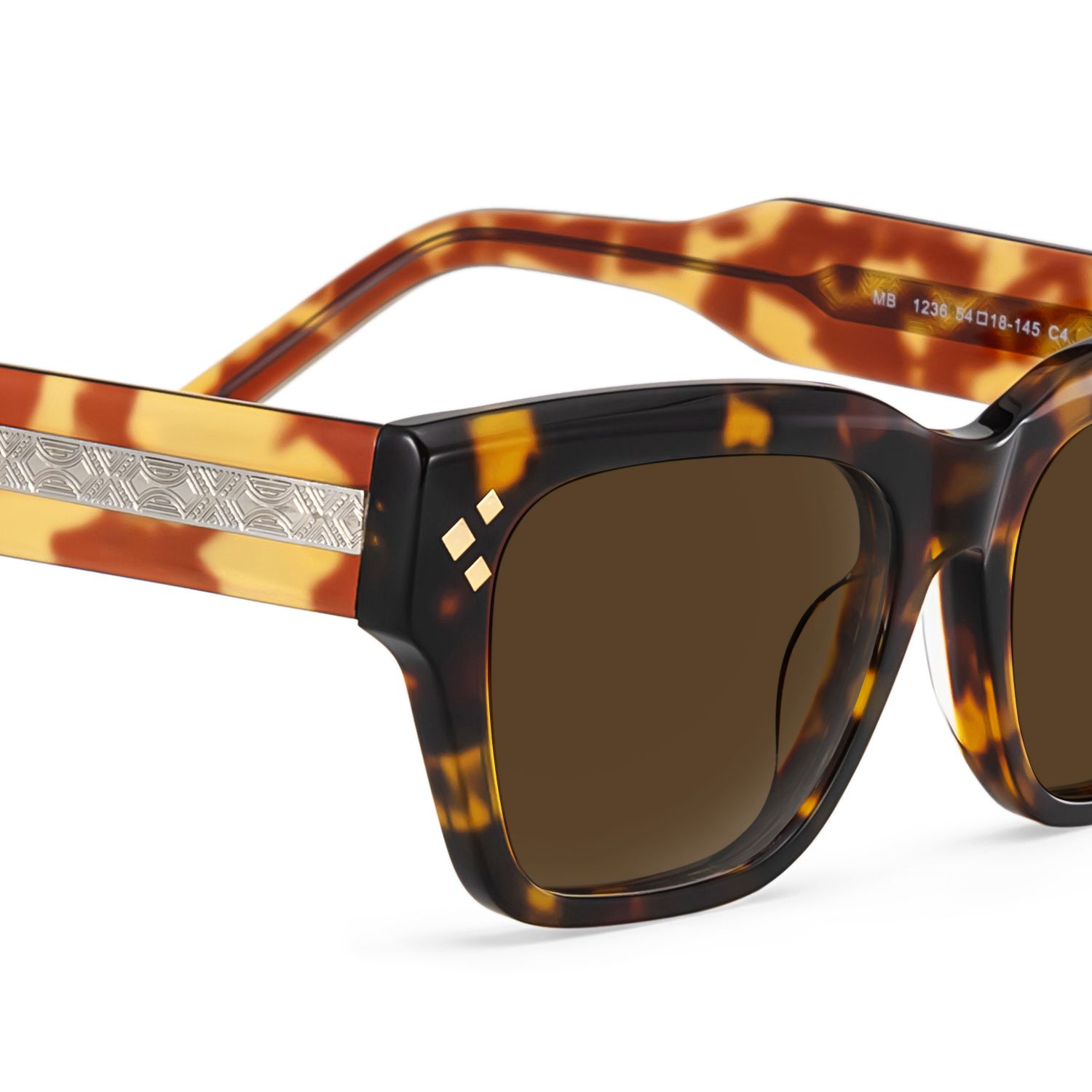 Marlowe Tortoise Rectangle Polarized Sunglasses Online | Zeelool4