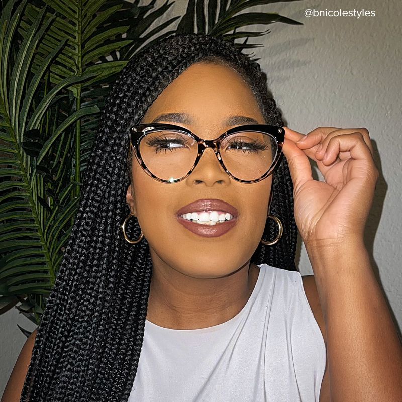 Alivia Cat Eye Tortoise & Crystal Glasses | Zeelool Optical8