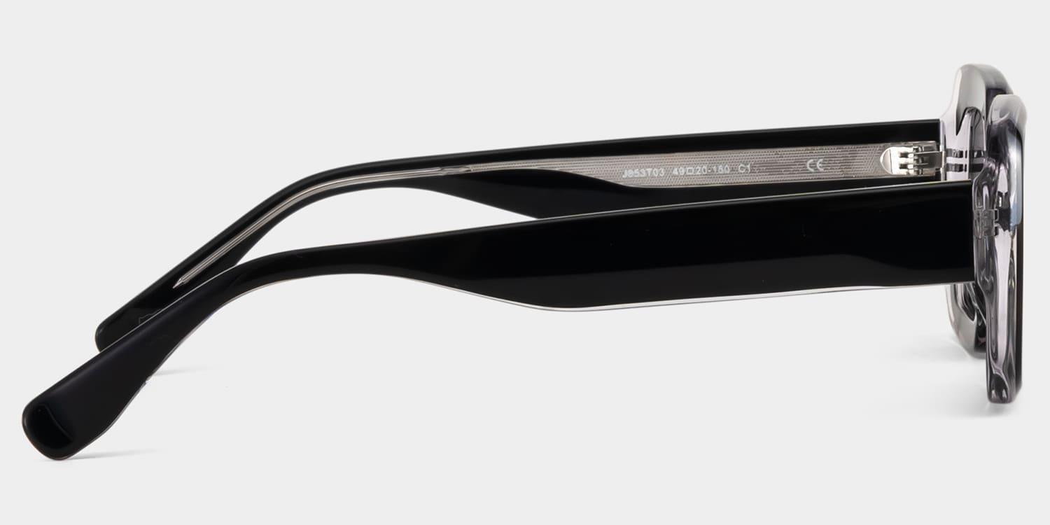 Eira Rectangle Black Polarized Sunglasses3