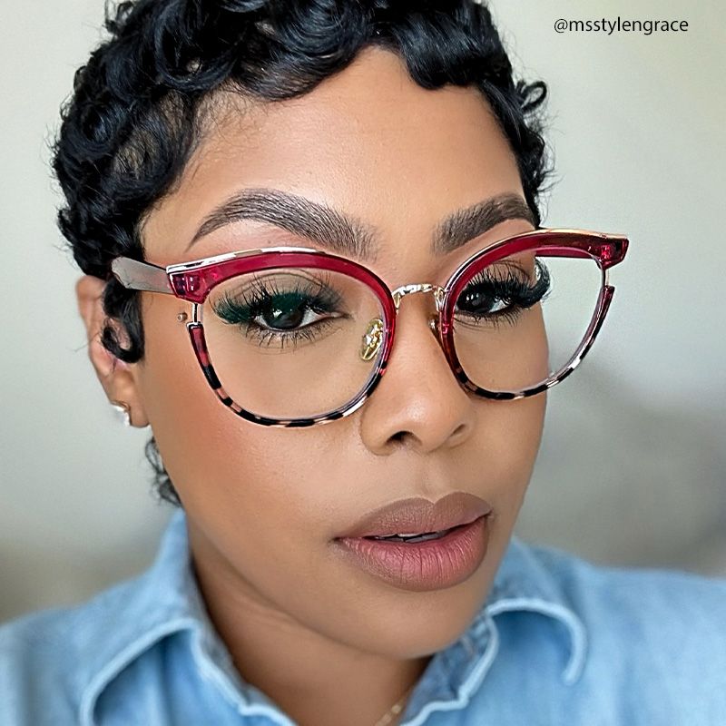 Laraine Cat Eye Red Tortoise Glasses | ZEELOOL Canada5