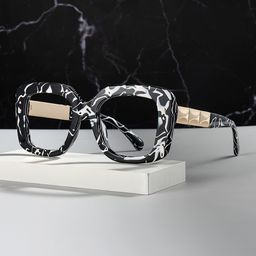 Yary Cow Pattern Square Glasses0