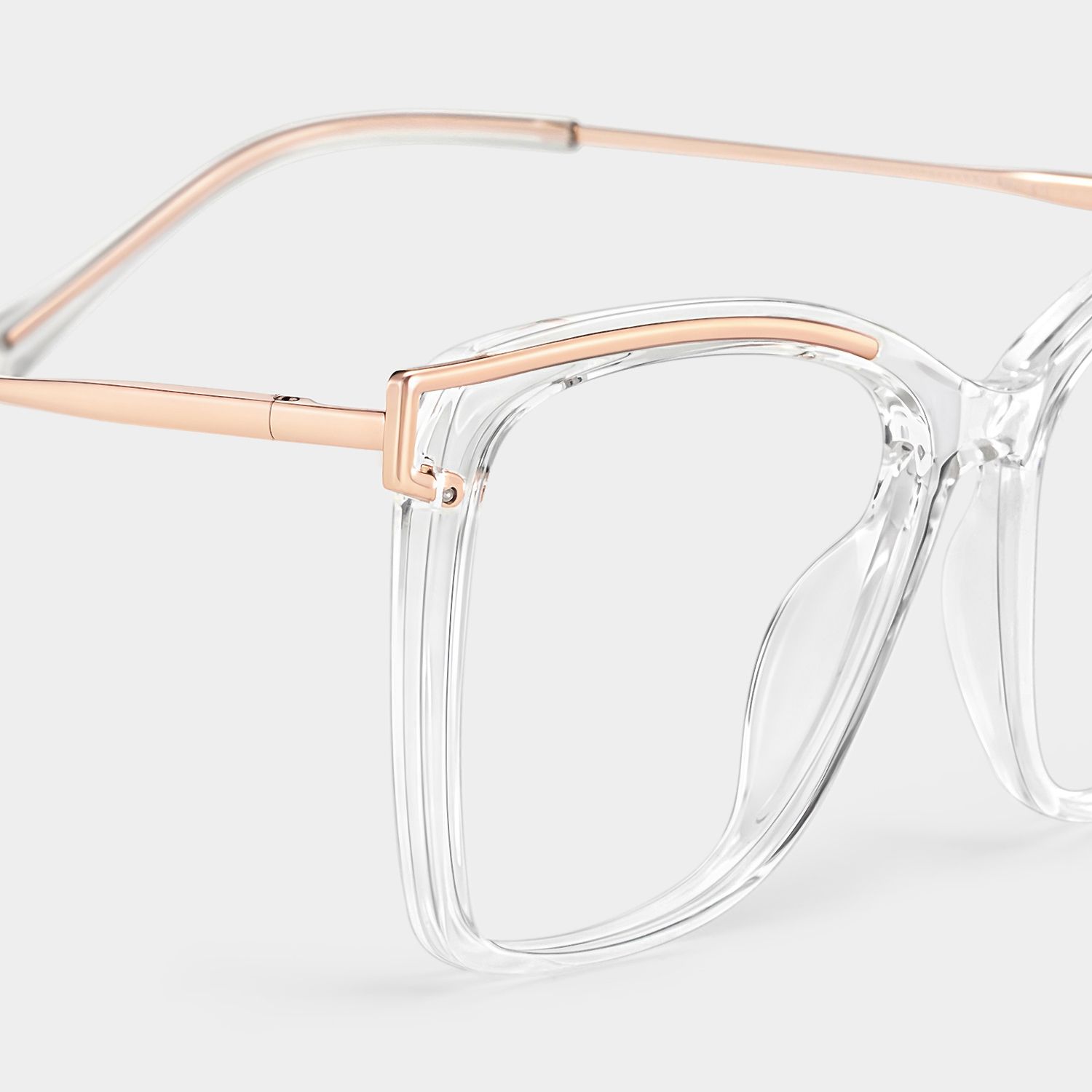 Krystle Square Clear Metal Frame Glasses | ZEELOOL7