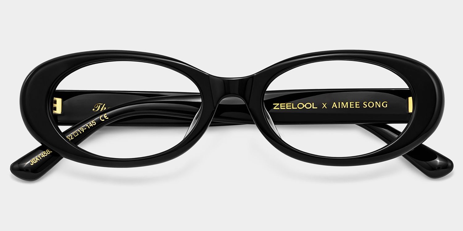 ZEELOOL x Aimee Song The 90s Black Oval Glasses2