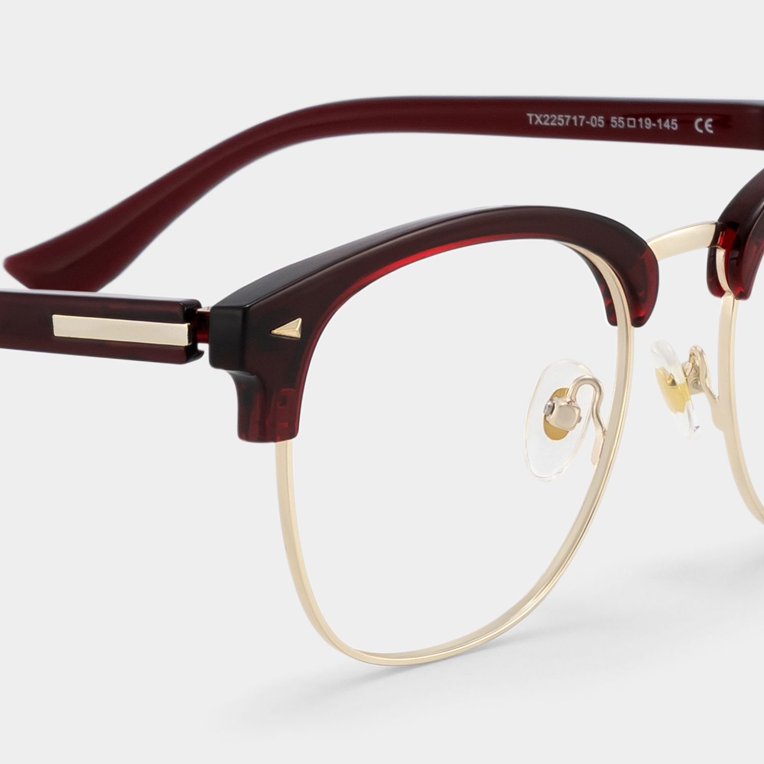 Lasha Red Browline Mixed Frame Glasses for Women | ZEELOOL