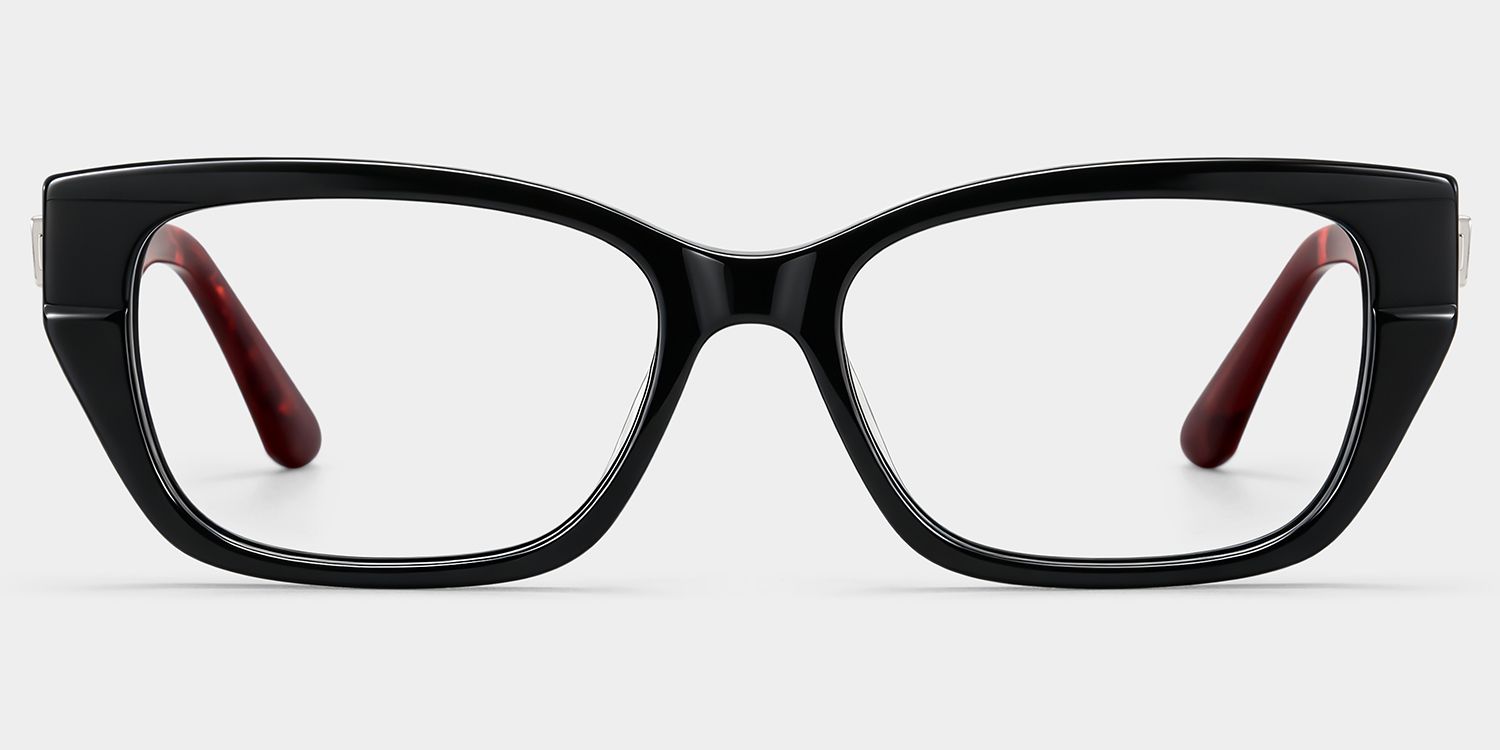 Bowie Black Rectangle Glasses | ZEELOOL1
