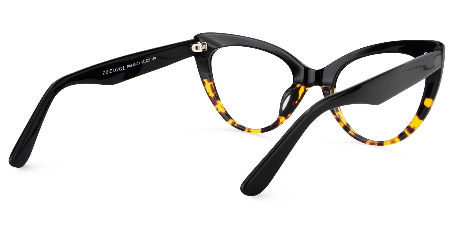 Claudette Cat Eye Yellow Tortoise Glasses4