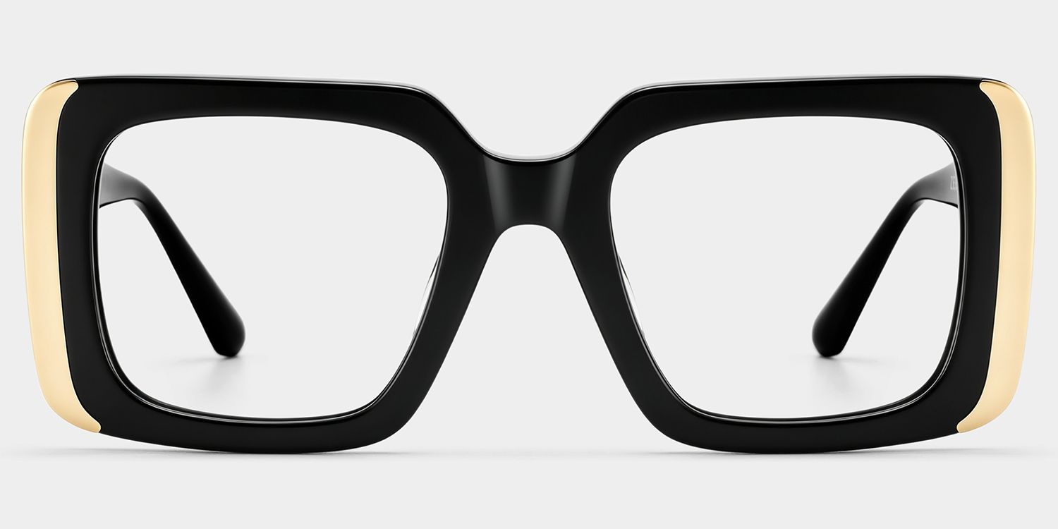 Black Rectangle Eyeglass Frames - Jesse Acetate Frame Glasses0