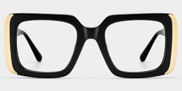 Jesse Black Rectangle Glasses0