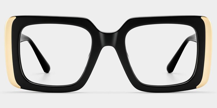 Jesse Black Rectangle Glasses