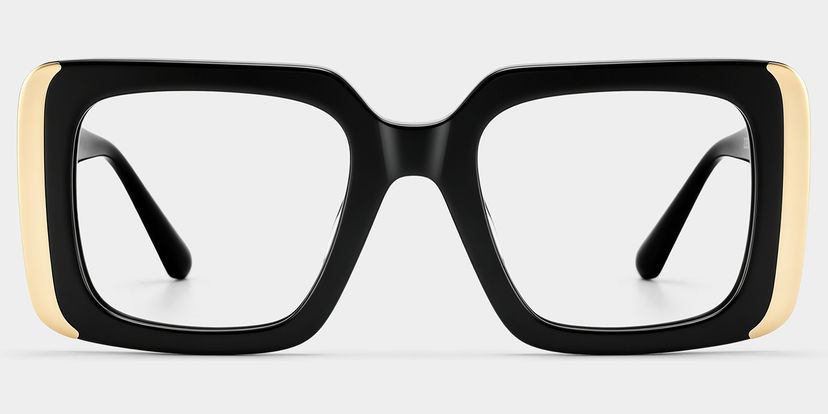 Jesse Black Rectangle Glasses