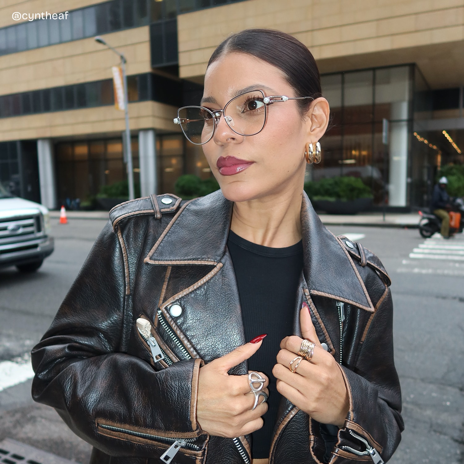 Gaga Cat eye Silver Glasses7