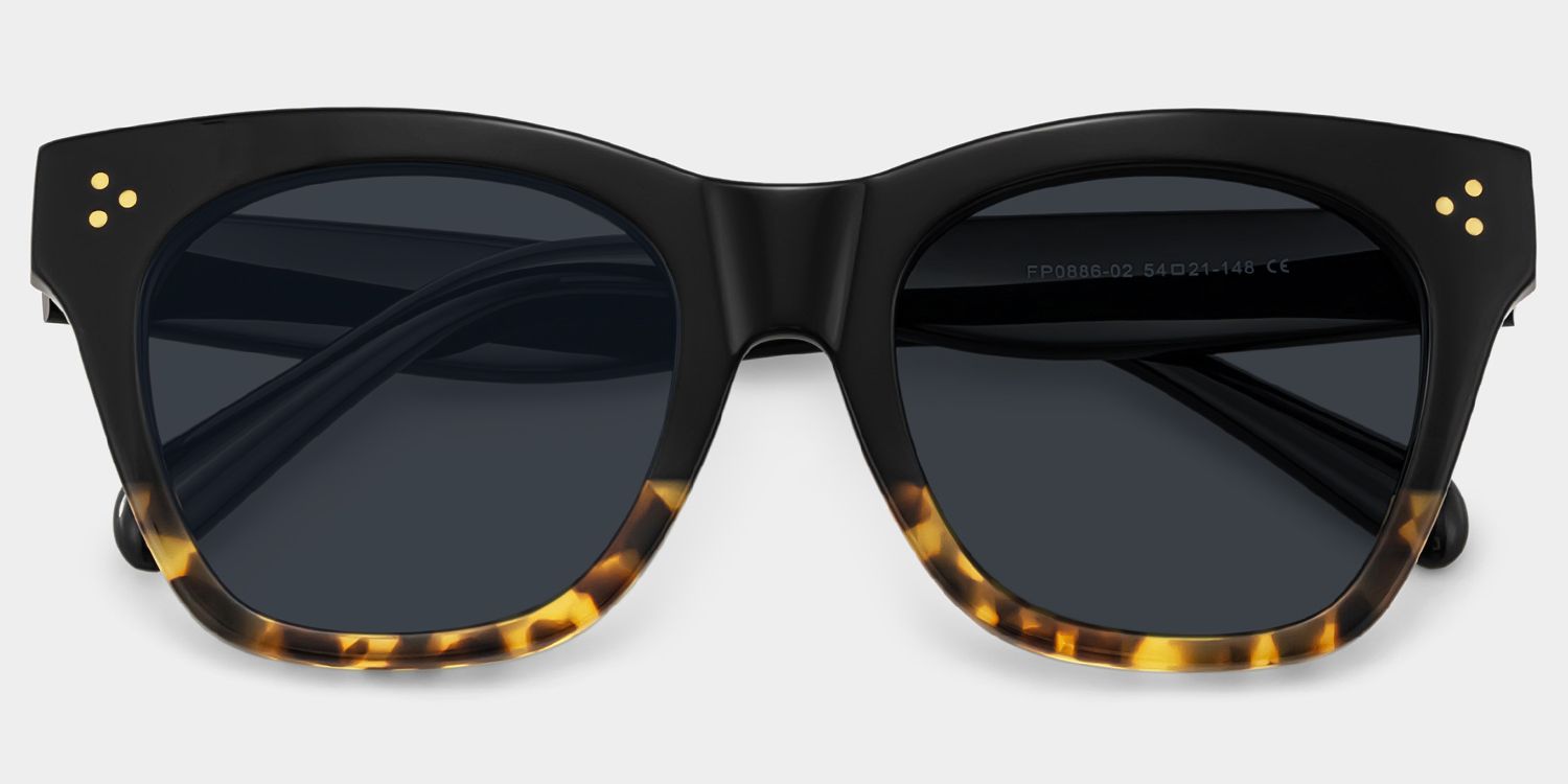 Tandy Rectangle Sunglasses with Tortoise Frames1