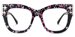 Minfia Square Black Pink Glasses1