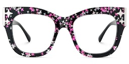Minfia Square Black Pink Glasses1