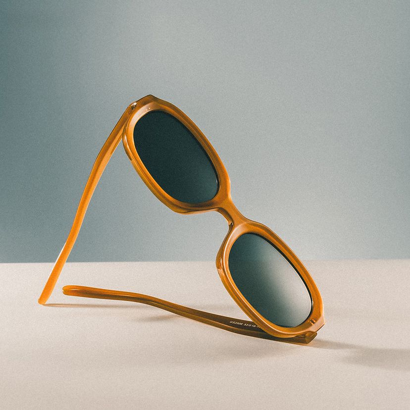 Astra Geometric Brown Polarized Sunglasses