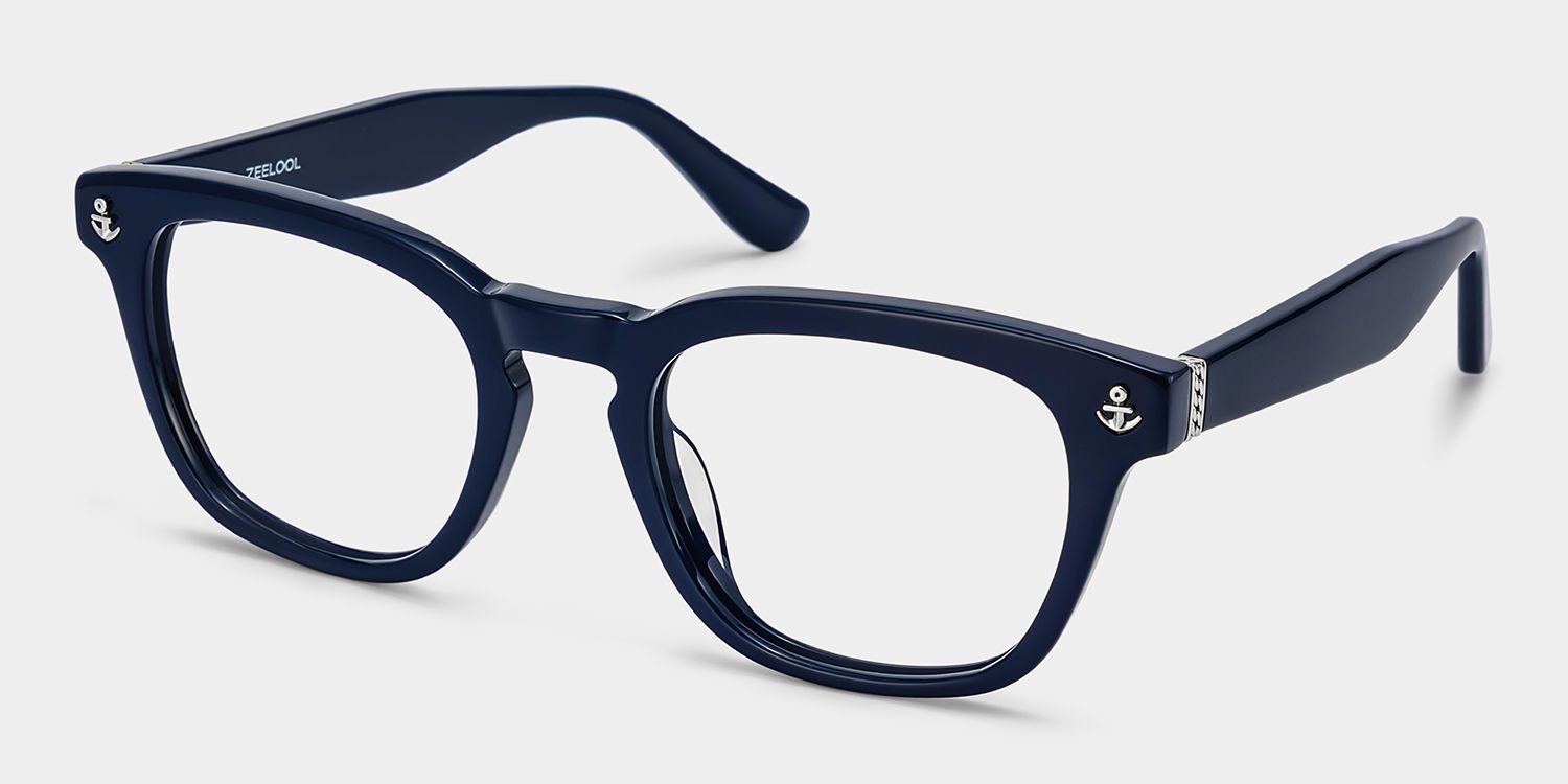 Pierce Round Blue Frames Eyeglasses for Men | ZEELOOL3