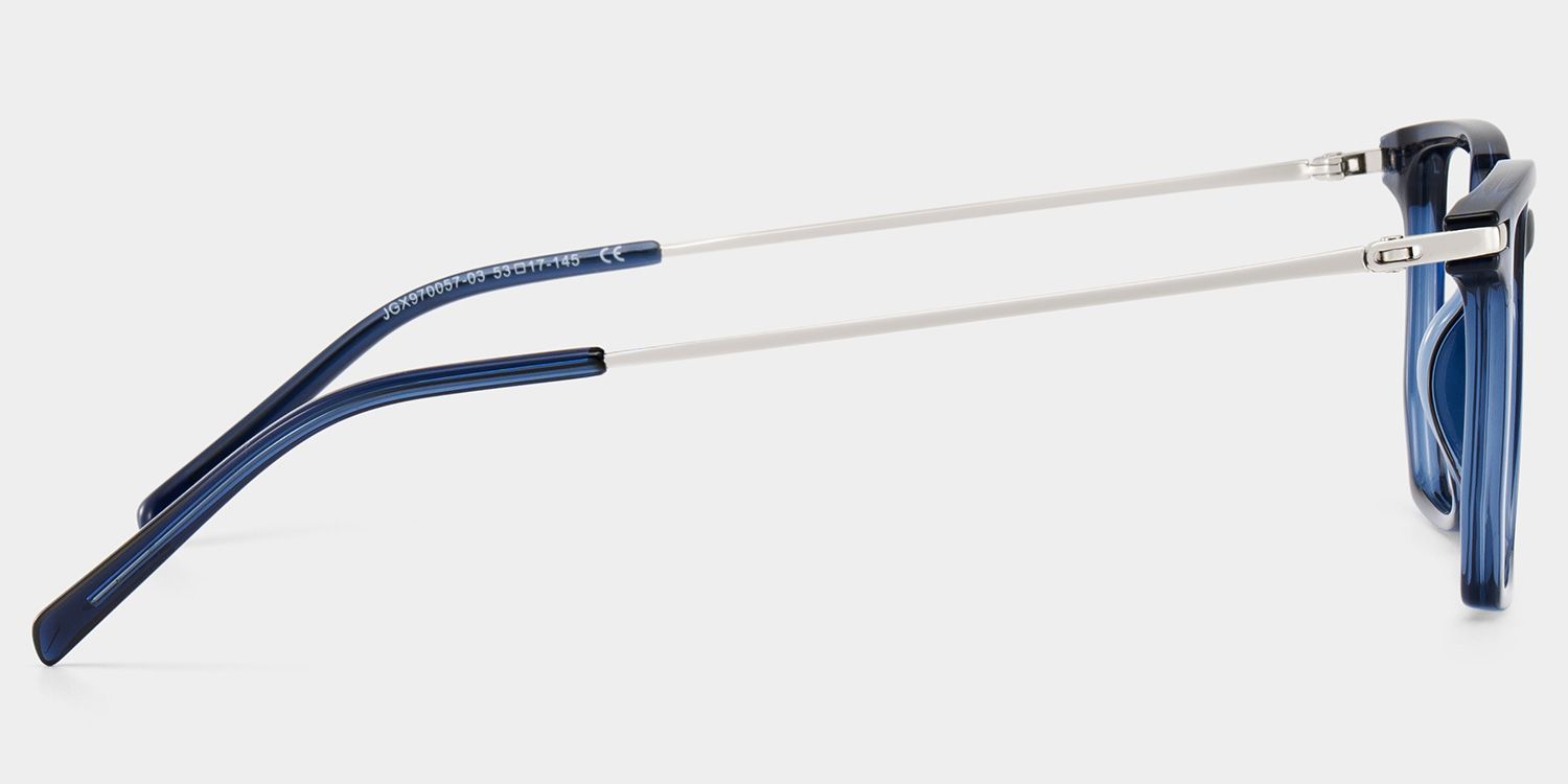 Michelle Blue Full Rim Rectangle Eyeglasses with 尾-Titanium Arms | ZEELOOL3