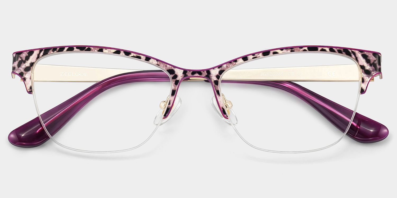 Dorian Purple Leopard Print Cat-Eye Glasses | ZEELOOL2