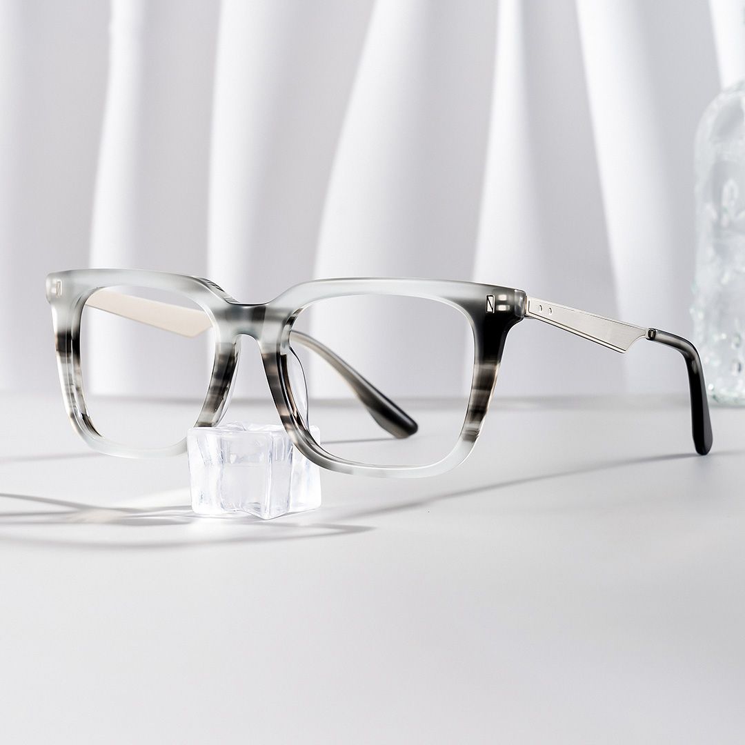 Brook Gray Rectangle Prescription Glasses | Zeelool0