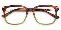 Kenny Square Brown Green Glasses2