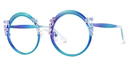 Nelida Round Blue Glasses3