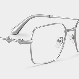 Kayla Geometric Silver Glasses4