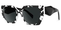 Sileidy Black-White Rectangle Sunglasses1