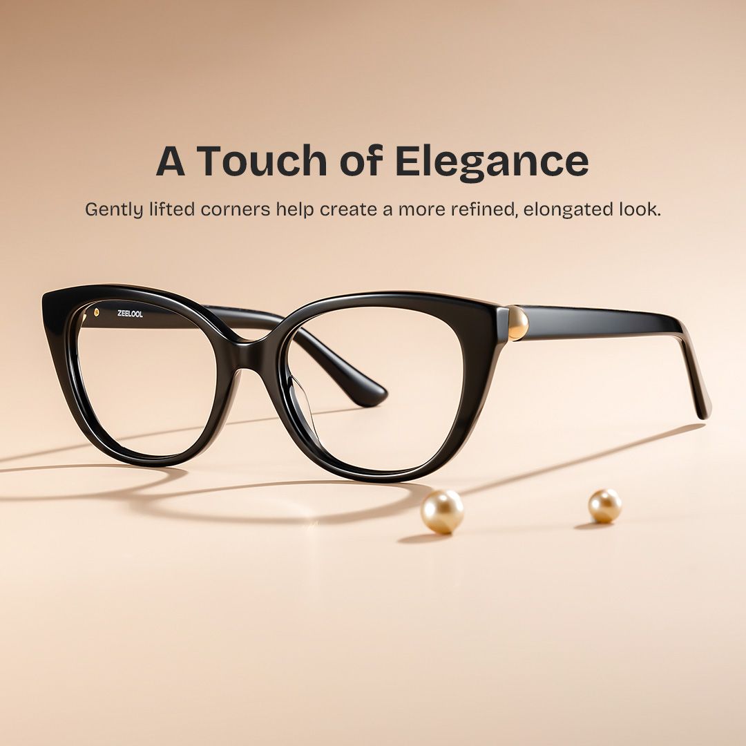 Buy Charlotte Black Cat Eye Frames Glasses Online | ZEELOOL0