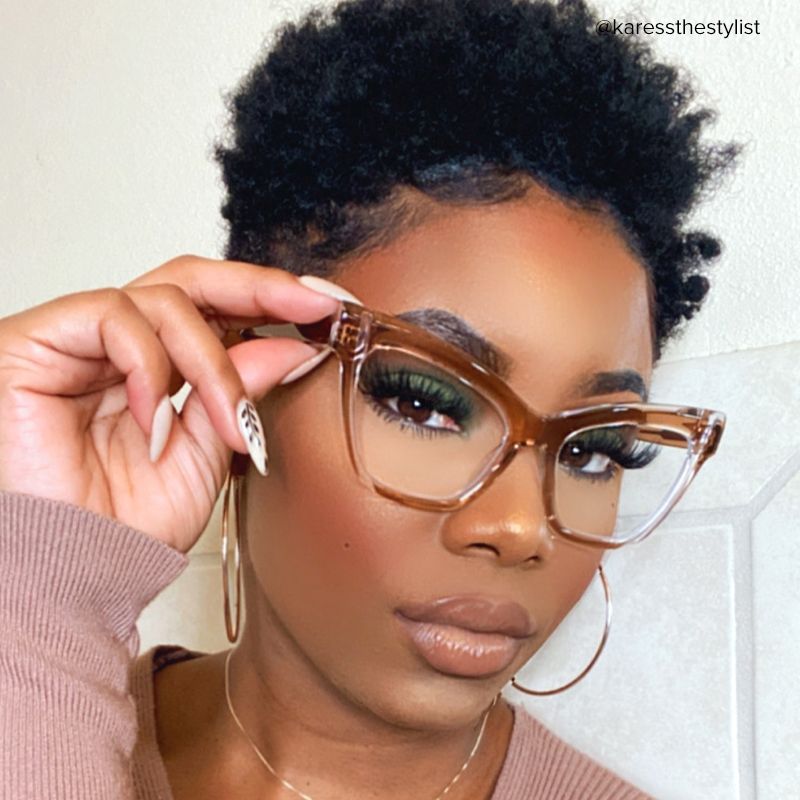 Saucie Light Brown Cat eye Frame Glasses | Zeelool5