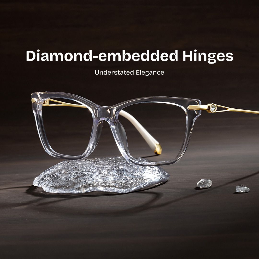 Cat eye Clear Eyeglasses- Amelia Mixed Frame Glasses0