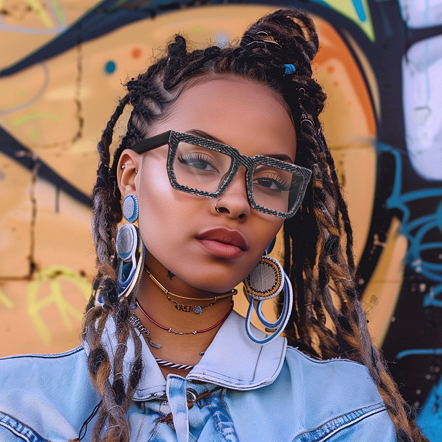 Rectangle Daniela Denim Black Glasses Deals | Zeelool4