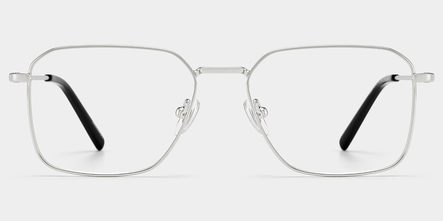 Leah Rectangle Silver Glasses